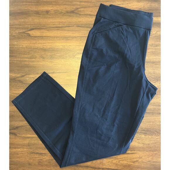 Chicos Travelers Pull On Navy Blue Wmns Pants Sz 1R/US8 Officecore Teacher Comfy - Picture 1 of 11